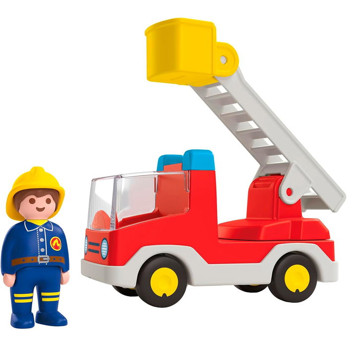 Playmobil Camión De Bomberos Junior 71683 con Escalera y Figura para +12 Meses