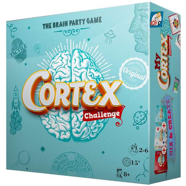 Asmodee Cortex Challenge Juego de Mesa, Juego de Agilidad Visual y Memoria para 6 Jugadores con 90 Cartas y 6 Puzzles-Cerebro