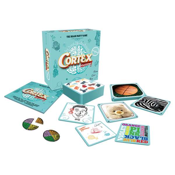 Asmodee Cortex Challenge Juego de Mesa, Juego de Agilidad Visual y Memoria para 6 Jugadores con 90 Cartas y 6 Puzzles-Cerebro