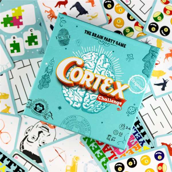 Asmodee Cortex Challenge Juego de Mesa, Juego de Agilidad Visual y Memoria para 6 Jugadores con 90 Cartas y 6 Puzzles-Cerebro
