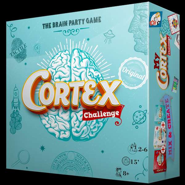 Asmodee Cortex Challenge Juego de Mesa, Juego de Agilidad Visual y Memoria para 6 Jugadores con 90 Cartas y 6 Puzzles-Cerebro