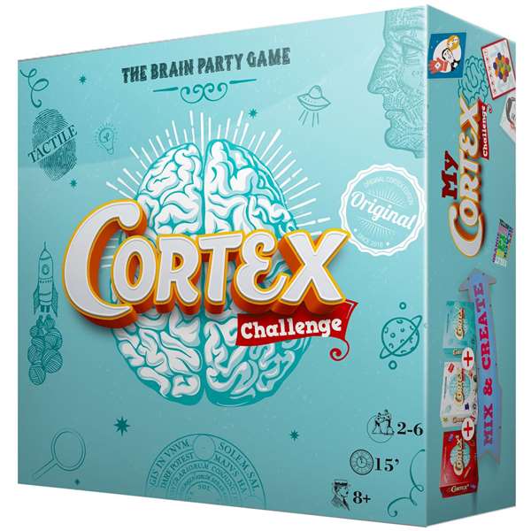 Asmodee Cortex Challenge Juego de Mesa, Juego de Agilidad Visual y Memoria para 6 Jugadores con 90 Cartas y 6 Puzzles-Cerebro