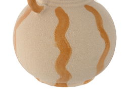 DKD Home Decor Jarrón Moderno Mostaza Crema Porcelana 13 x 19 x 13 cm (6 Unidades)