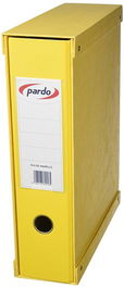 Archivador Palanca Pardo Forrado Pvc A4 Con Caja 70Mm Amarillo