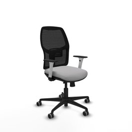 PIQUERAS Y CRESPO Silla Alfera con brazos ByN, mecanismo Sincro/Traslack, Gris claro