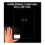 AVERY Zweckform L7160-100 Etiquetas de dirección blancas 63,5 x 38,1 mm