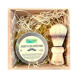 KIJANI Pack de Afeitado con Jabón de Lavanda y Brocha