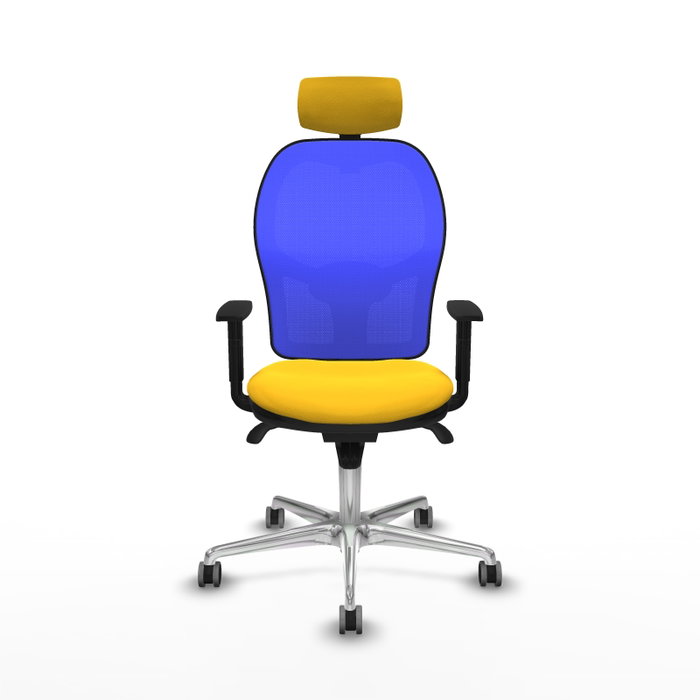 PIQUERAS Y CRESPO Silla de oficina Jorquera, Sincro, Similpiel Amarillo y Malla Azul PIQUERAS Y CRESPO Silla de oficina Jorquera, Sincro, Similpiel Amarillo y Malla Azul