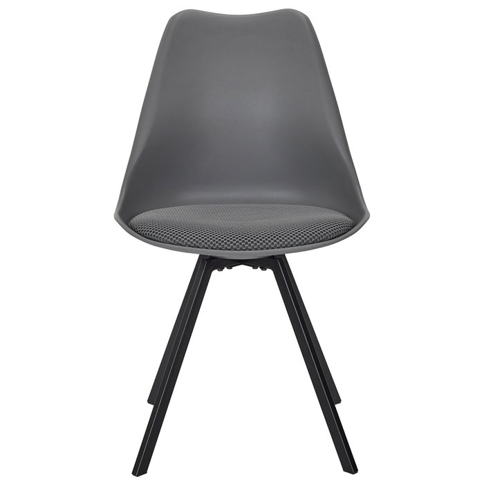 Home Deco Factory Silla Pp Con Cojín Atom Gris Contemporain Polipropileno Metal 52x47x82cm