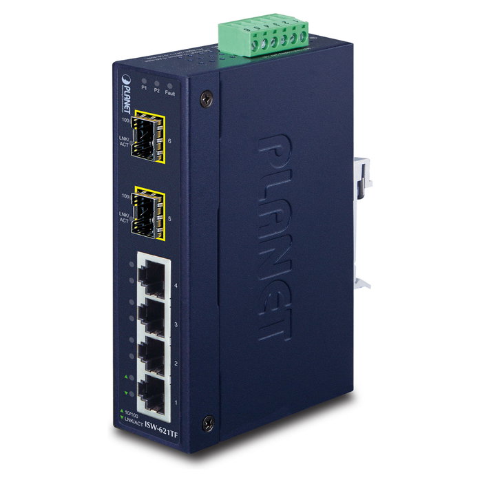Planet ISW-621TF Switch Industrial 4+2 100FX SFP (-40~75 °C) Planet ISW-621TF Switch Industrial 4+2 100FX SFP (-40~75 °C)
