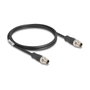 DeLOCK Cable de red M12 codificado X 8 pin macho a macho 1 m Negro
