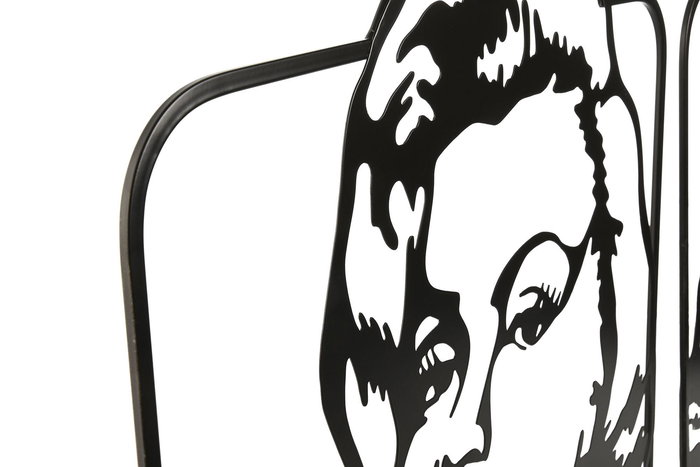 DKD Home Decor Decoracion Pared Vintage Metal Negro 49.5 x 56 x 1.3 cm (4 Unidades)