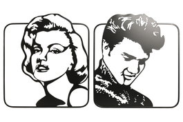 DKD Home Decor Decoración de Pared Metal Elvis Surtido de 2