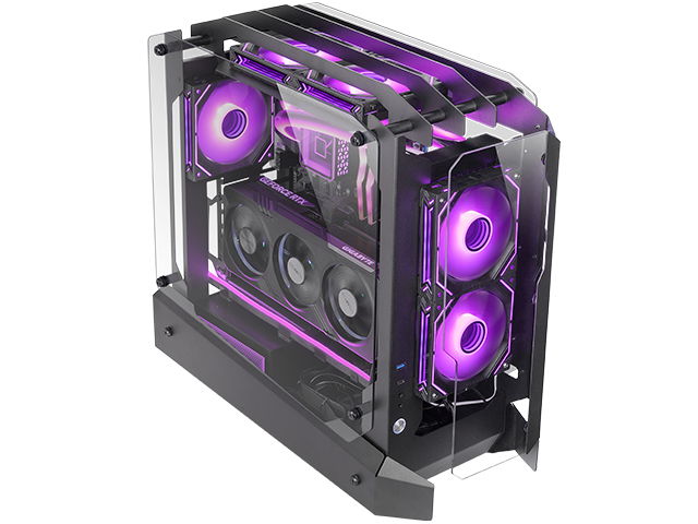 Mars Gaming MCEDGE Caja ATX Gaming Open-Air Semitorre Negra con Panel de Cristal Templado y Amplia Refrigeración