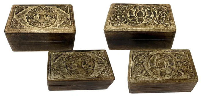 DKD Home Decor Set de 2 Joyeros de Mango Árbol de la Vida DKD Home Decor Set de 2 Joyeros de Mango Árbol de la Vida