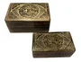 DKD Home Decor Set de 2 Joyeros de Mango Árbol de la Vida