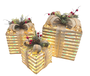 DKD Home Decor Set de 3 LED PE Iridiscente para Navidad Alpina
