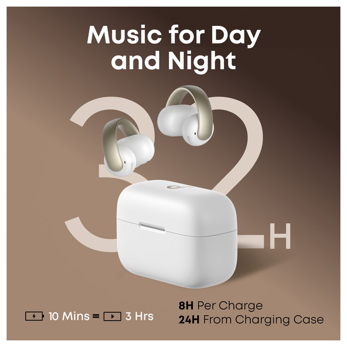 Anker Soundcore AeroClip Auriculares Open-Ear True Wireless Stereo Bluetooth 5.4 Champagne Mist Blanco