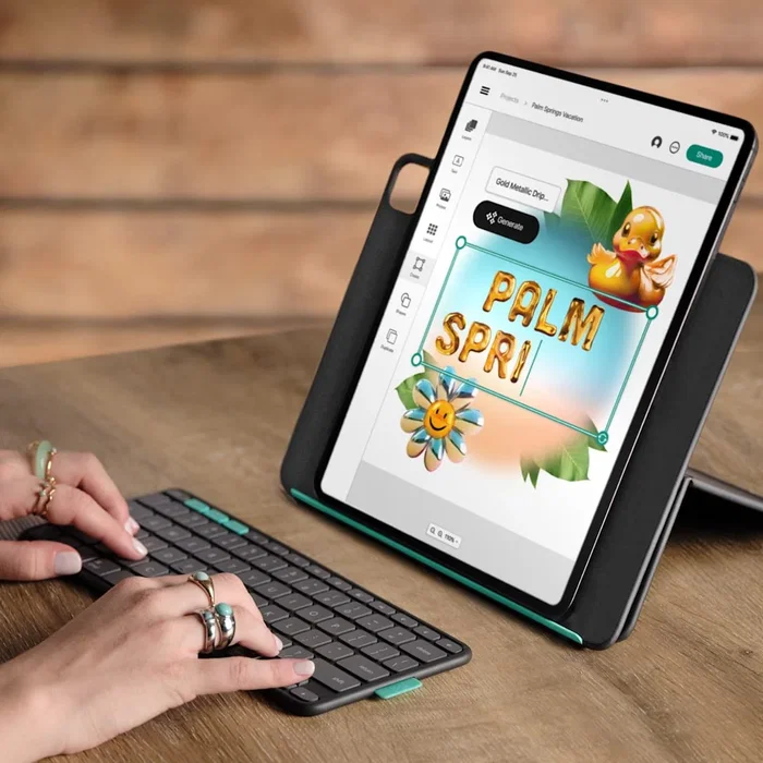 Logitech Flip Folio Teclado QWERTY Español Bluetooth Grafito