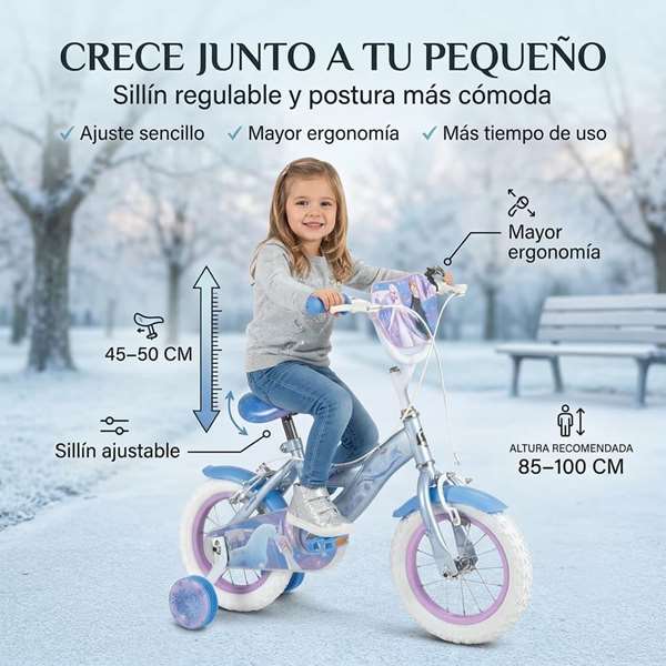 Huffy Bicicleta Frozen 12 Pulgadas para Niños 3 a 5 Años - Idioma del Producto en Español