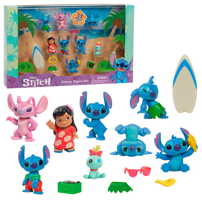 Lilo & Stitch Pack de 8 Minifiguras Stitch Deluxe Figure Set 7 cm Lilo & Stitch Pack de 8 Minifiguras Stitch Deluxe Figure Set 7 cm