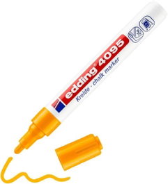 EDDING 4095 Rotulador de Tiza Líquida Naranja, Pack de 10