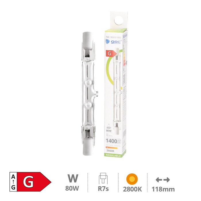 GSC Evolution Lámpara halógena lineal 80W R7s 118mm