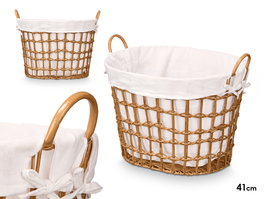 Kipit Cesto Ovalado Asas Bajo Natural 51 x 41 x 41 cm (Set de 6)