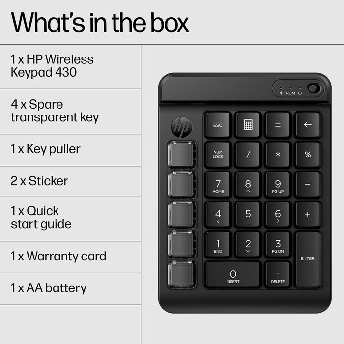 HP Teclado Numérico Inalámbrico Programable 430 Negro