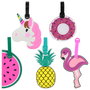 Jet Lag Juego de 2 Portaetiquetas para Maleta con Diseños Variados (Donut, Flamenco, Unicornio, Piña, Sandía)