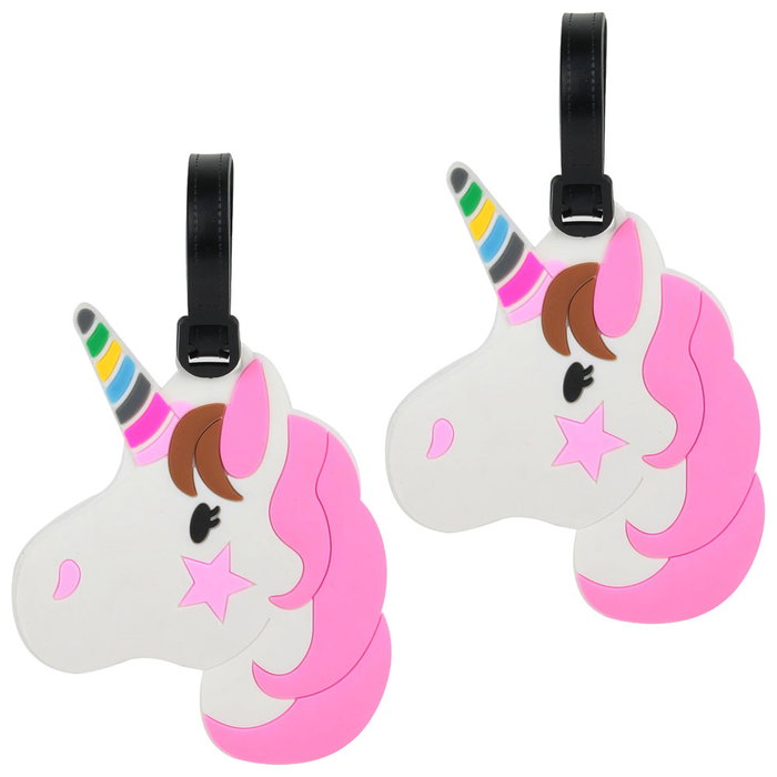 Jet Lag Juego de 2 Portaetiquetas para Maleta con Diseños Variados (Donut, Flamenco, Unicornio, Piña, Sandía)