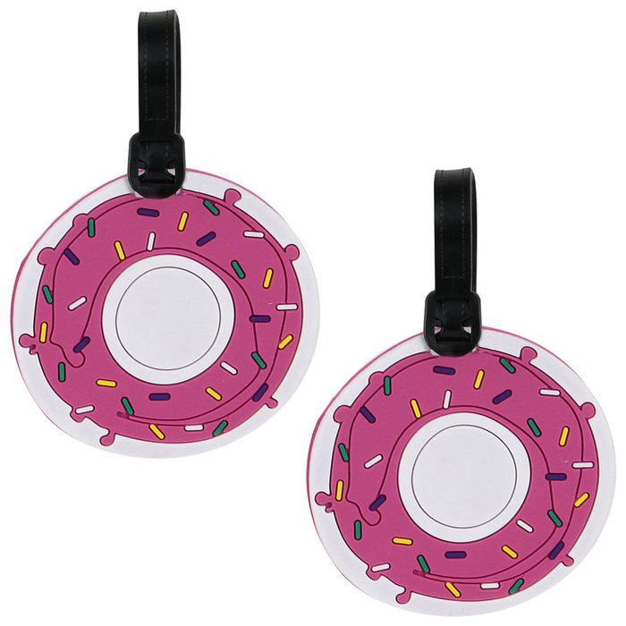 Jet Lag Juego de 2 Portaetiquetas para Maleta con Diseños Variados (Donut, Flamenco, Unicornio, Piña, Sandía)