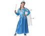 Disfraz Princesa Azul Niña, Traje Vestido con Capa y Cinturón para Fiesta Carnaval Infantil 10-12 Años, Talla Grande