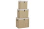 DKD Home Decor Baúl Tradicional Set de 3 Piezas, Beige Natural, 40 x42 x42 cm