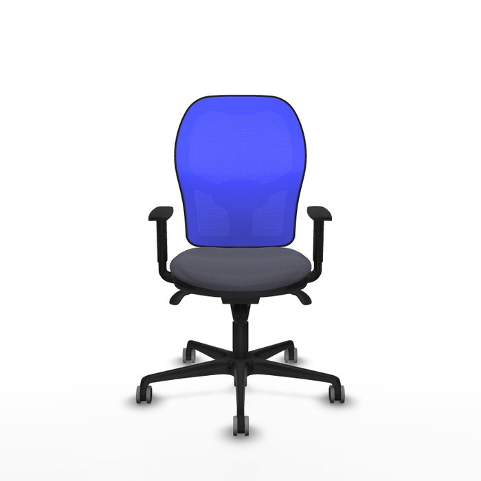 PIQUERAS Y CRESPO Silla de oficina Jorquera con mecanismo Sincro, tela Gris oscuro y malla Azul PIQUERAS Y CRESPO Silla de oficina Jorquera con mecanismo Sincro, tela Gris oscuro y malla Azul