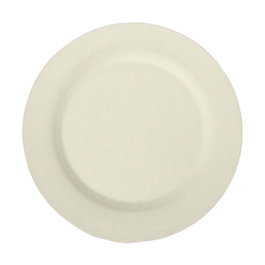 Bioworks Plato Bio Bambú Crema 20 cm (80 Unidades) - Platos Desechables Ecológicos