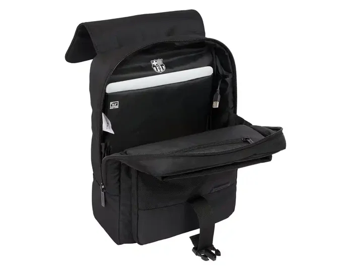 Safta Mochila Premium F.C. Barcelona con Solapa para Portátil 13,3'' y USB Black