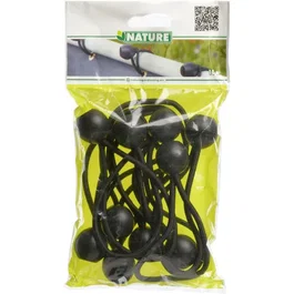 Nature - Lote de 10 Lazos Elásticos para Fijación de Esteras y Pantallas con Ojales