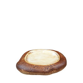 Summa Premium Piedra o plato del río Irati de porcelana para servir, 19x13 cm, color marrón, acabado Irati (Set de 2)