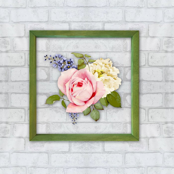 Wallity CAM2766714502 Cuadro Decorativo Enmarcado Cristal y Madera 32 x 32 cm