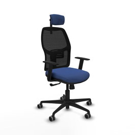 PIQUERAS Y CRESPO Silla de oficina Alfera, Mecanismo Sincro, Azul marino/Negro