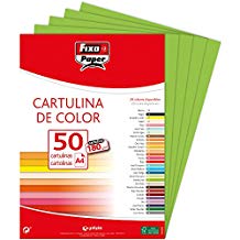 FIXO Paquete de 50 cartulinas A4 180g verde lima