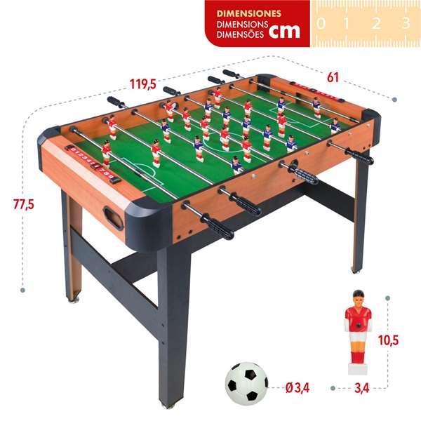 Color Baby Futbolín de Madera 121X61X79 Cm