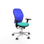 PIQUERAS Y CRESPO Silla de oficina Jorquera con mecanismo Sincro/Traslack, Turquesa y Azul