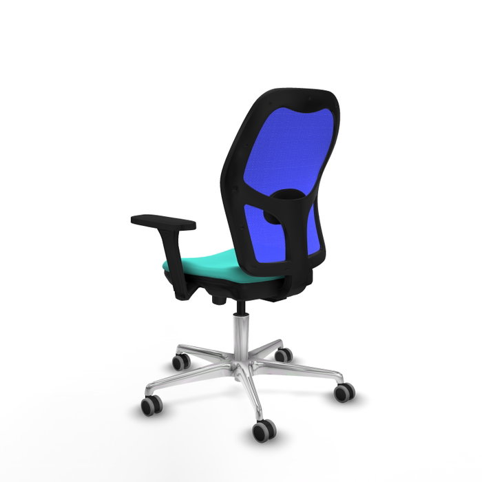 PIQUERAS Y CRESPO Silla de oficina Jorquera con mecanismo Sincro/Traslack, Turquesa y Azul