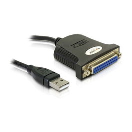 DELOCK Adaptador Paralelo USB 1.1, USB A a DB25, Cable 0.8 m