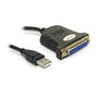 DELOCK Adaptador Paralelo USB 1.1, USB A a DB25, Cable 0.8 m