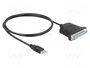 DeLOCK Adaptador USB 1.1 a paralelo con conector DB25 y cable de 0,8 m