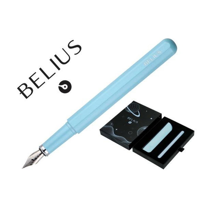 Belius Space B Pluma y funda de símilpiel azul con tinta azul