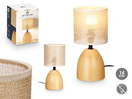 GIFTDECOR Lámpara Sobremesa Efecto Madera Oval 14x20x14 cm (Set de 12)